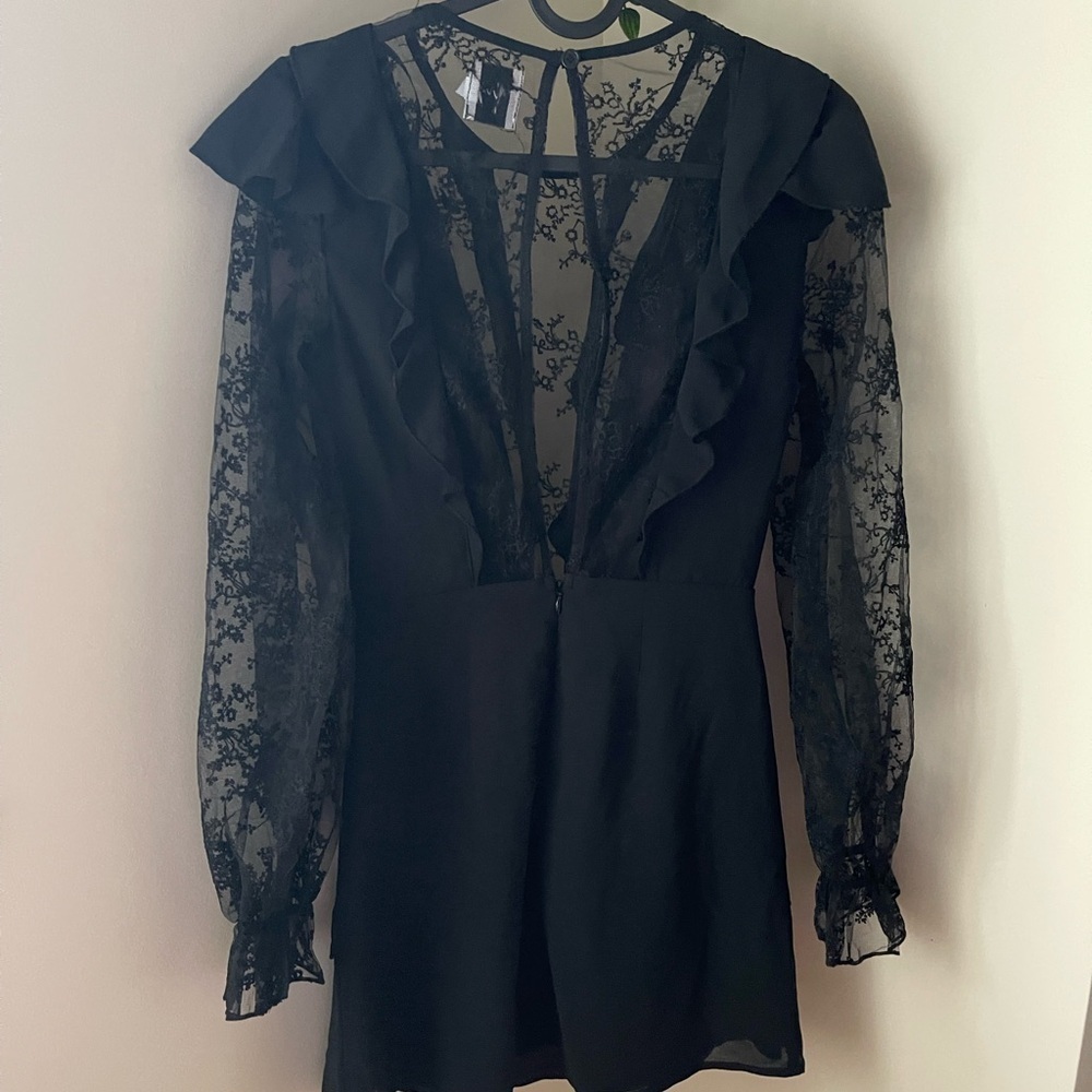 Princess Polly long sleeve mini black lace dress - Picture 4 of 9